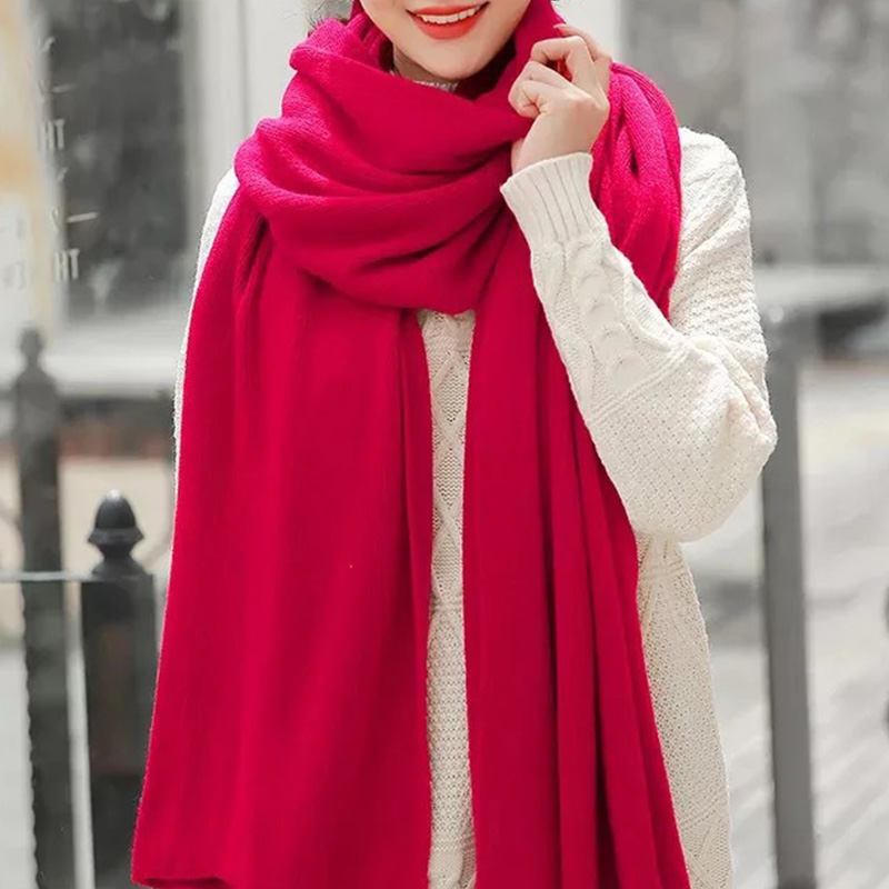 Muffler Men Wool - Solid Color Imitation Cashmere Knitted Yarn